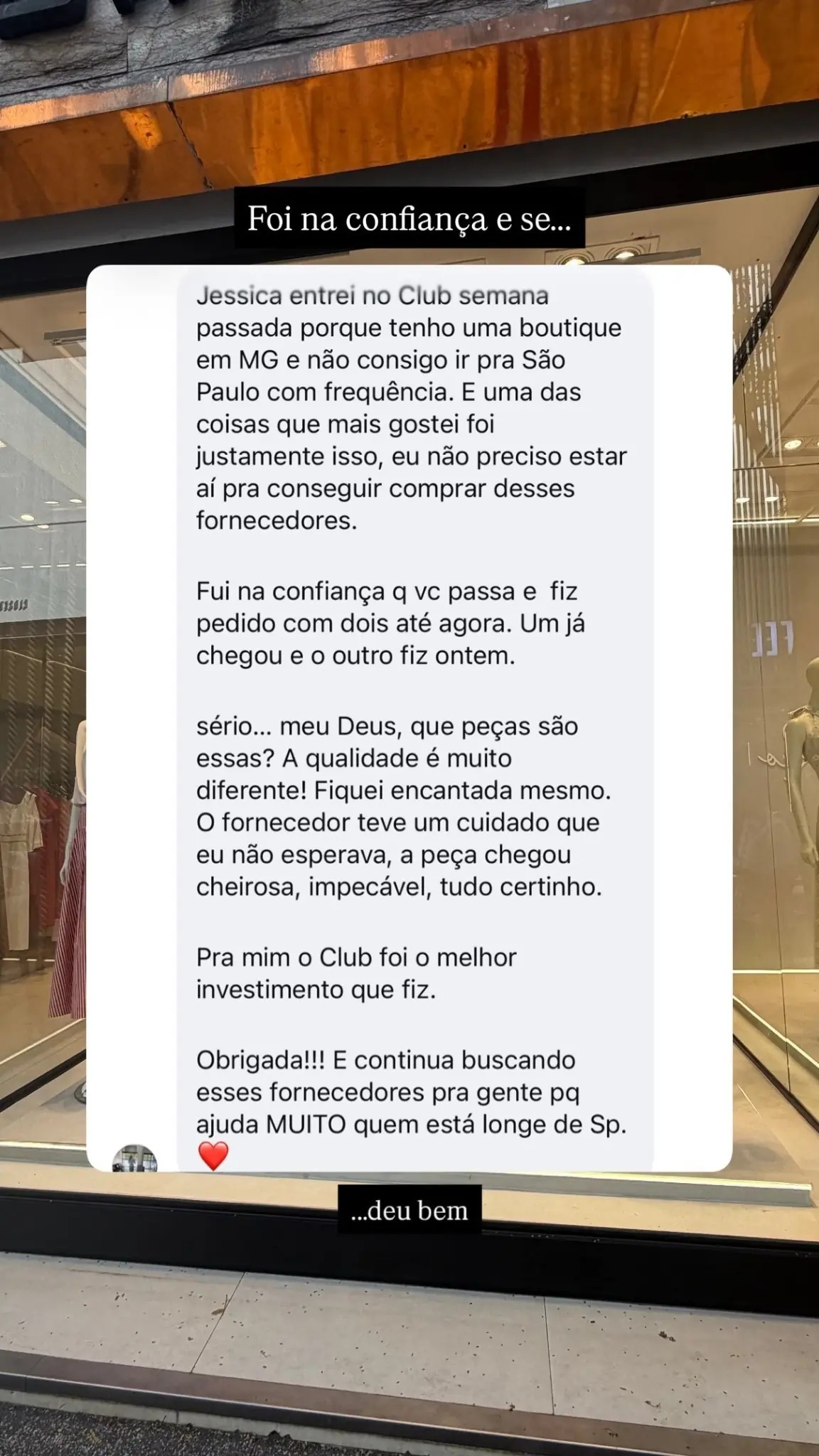 Feedback real de cliente do Club Dona Premier 2