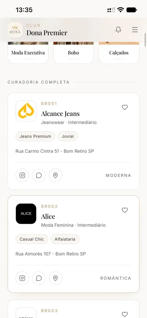 Fabricantes da Lista Premier do Bom Retiro
